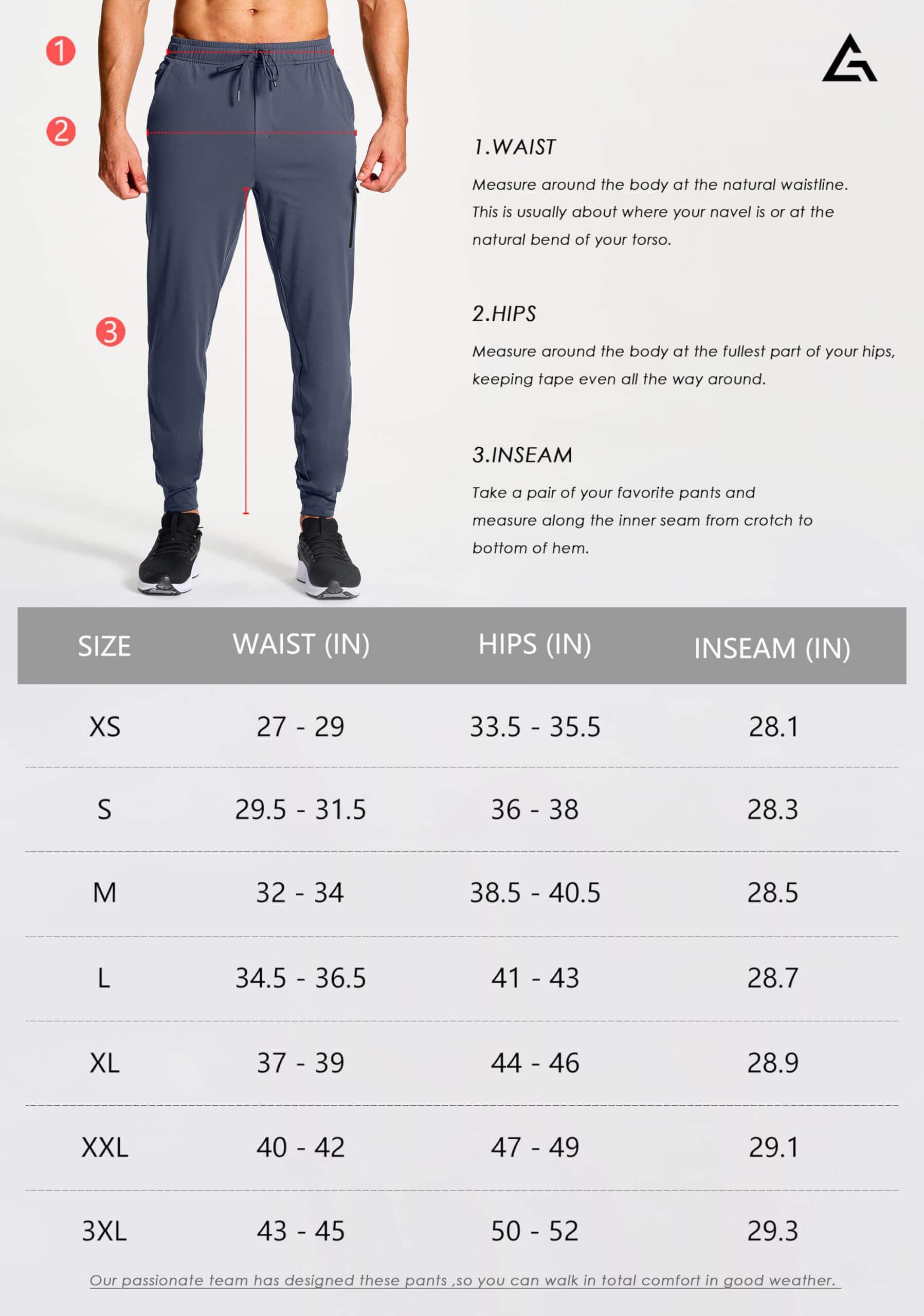 YOVVI YOVVI Men's Athletic Joggers Stretch Sweatpants with Zipper Pockets Lightweight Running Workout Gym Track Golf Jogging Training Sweat Pants for Men(Dark Blue,3XL)