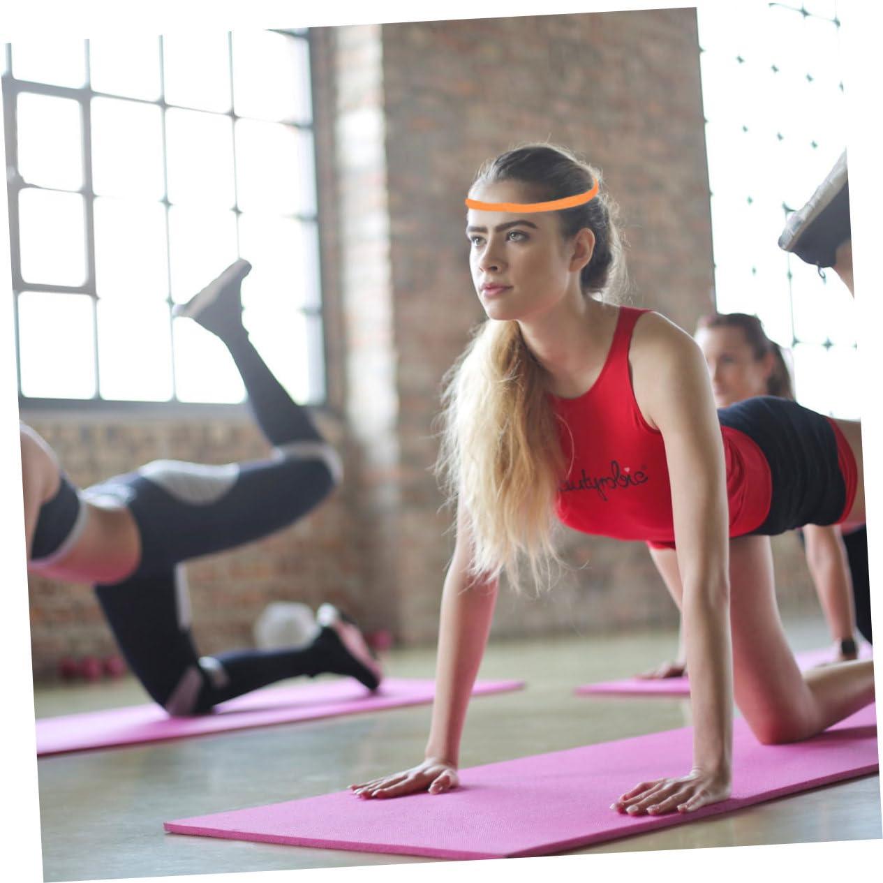 WHAMVOX WHAMVOX 9pcs Non- Running Headband Stretchy Yoga Hair Accessories for Men and Women and Comfortable Football Headbands Orange for Sports Activities