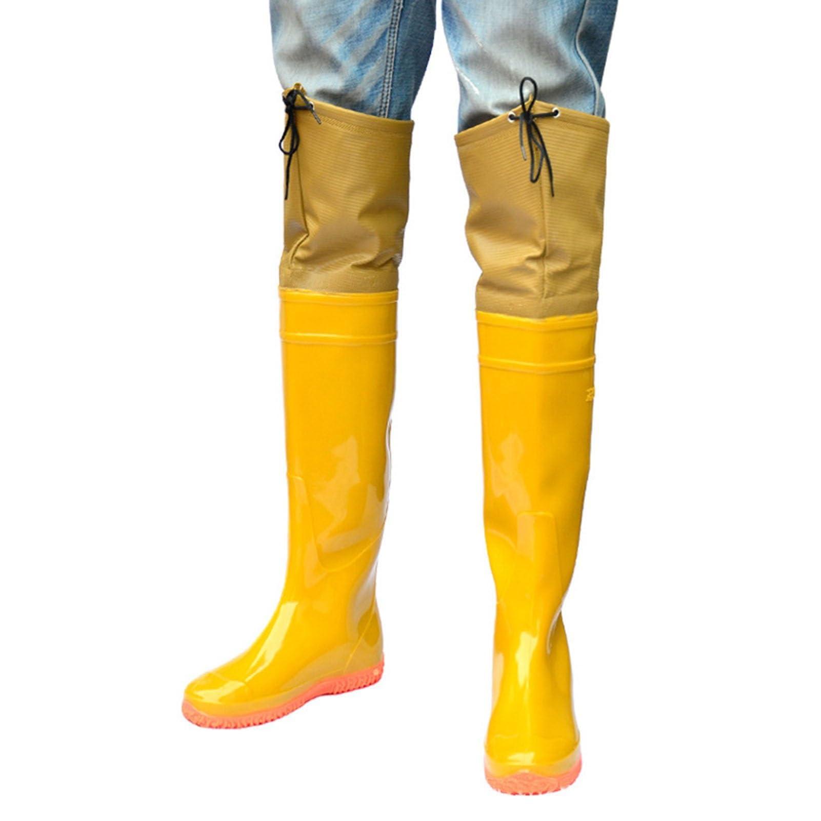 JCWGLY JCWGLY Men Women Hip Waders Boots for Fishing Hunting Lightweight PVC Waterproof Hip Boots Outdoor Rain Boots Knee High 60cm(5.5)