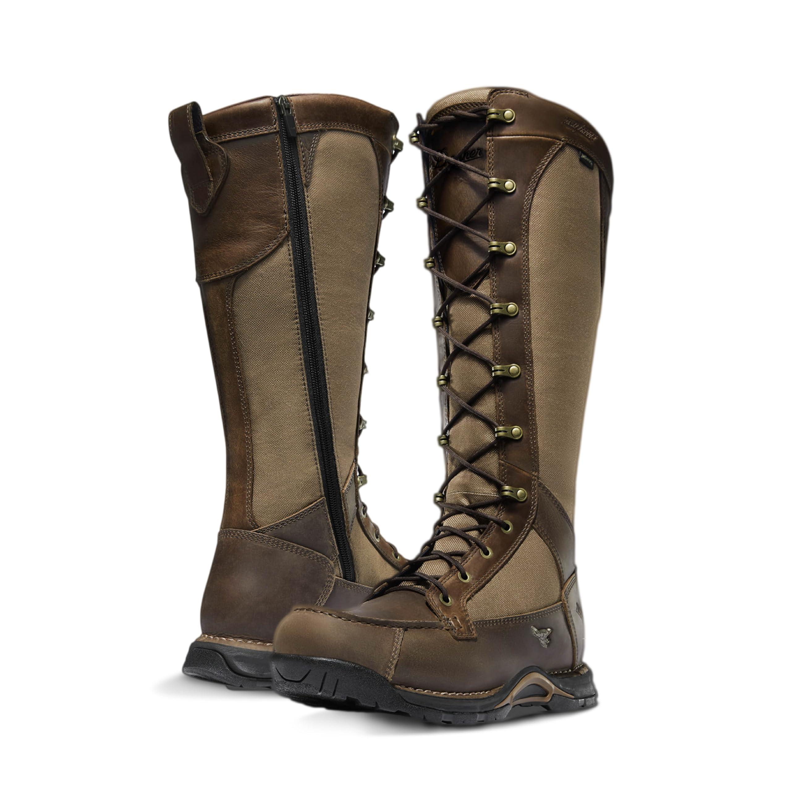 Danner Danner Sharptail 17\" Side-Zip Waterproof Snake Boots for Men - Full-Grain Leather and Nylon with 360 Snake Guard, Comfort Footbed & Traction Outsole, Brown - 8.5 D.
