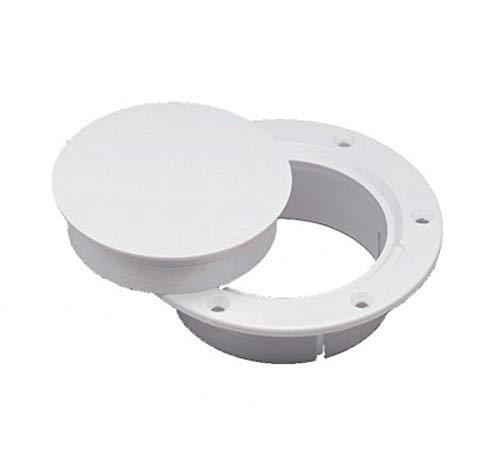 Marinco Nicro N10864DW 4" Deck Plate, White snap-in