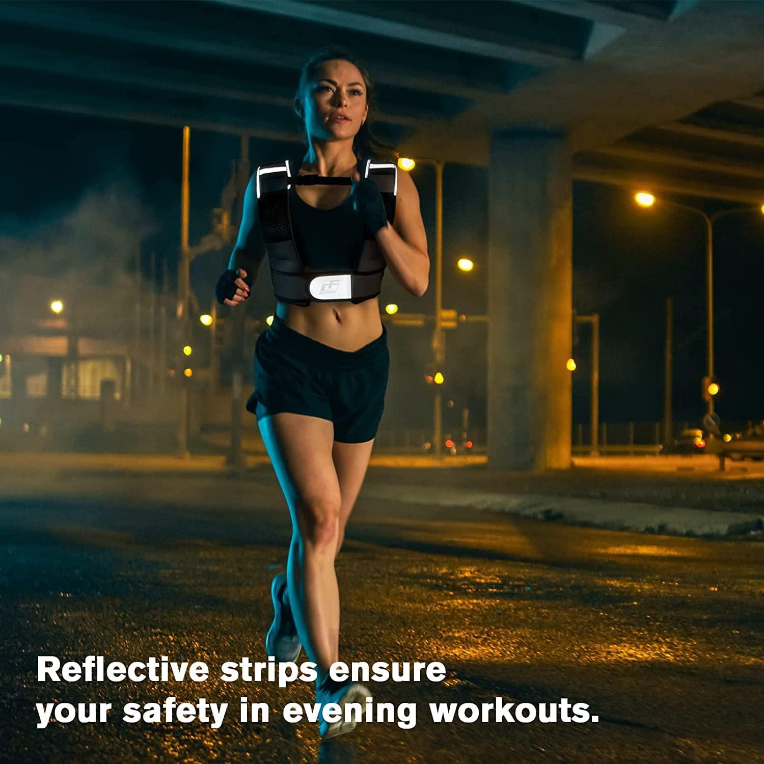 RitFit RitFit Weighted Vest 12 Lbs for Men & Women with Adjustable Straps and Reflective Strips, Body Weight Vest for Strength Training and Muscle Building, Neoprene Fabric (White Logo)