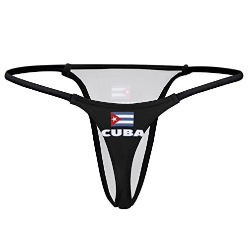 BAIKUTOUAN BAIKUTOUAN Cuban Flag Women\'s G-String Thongs Sexy Sleek T-Back Panties Panty L