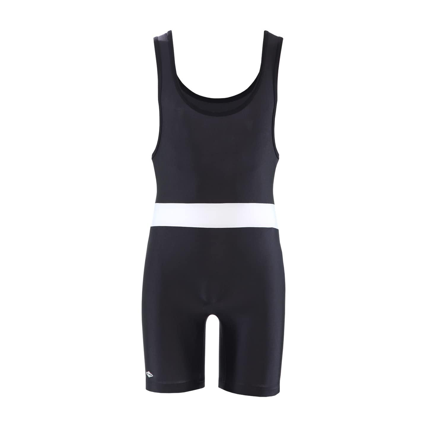 Matman Matman U.S.A. Wrestling Singlet Men\'s Boys Singlet State Weightlifting (Black, 3X-Small)