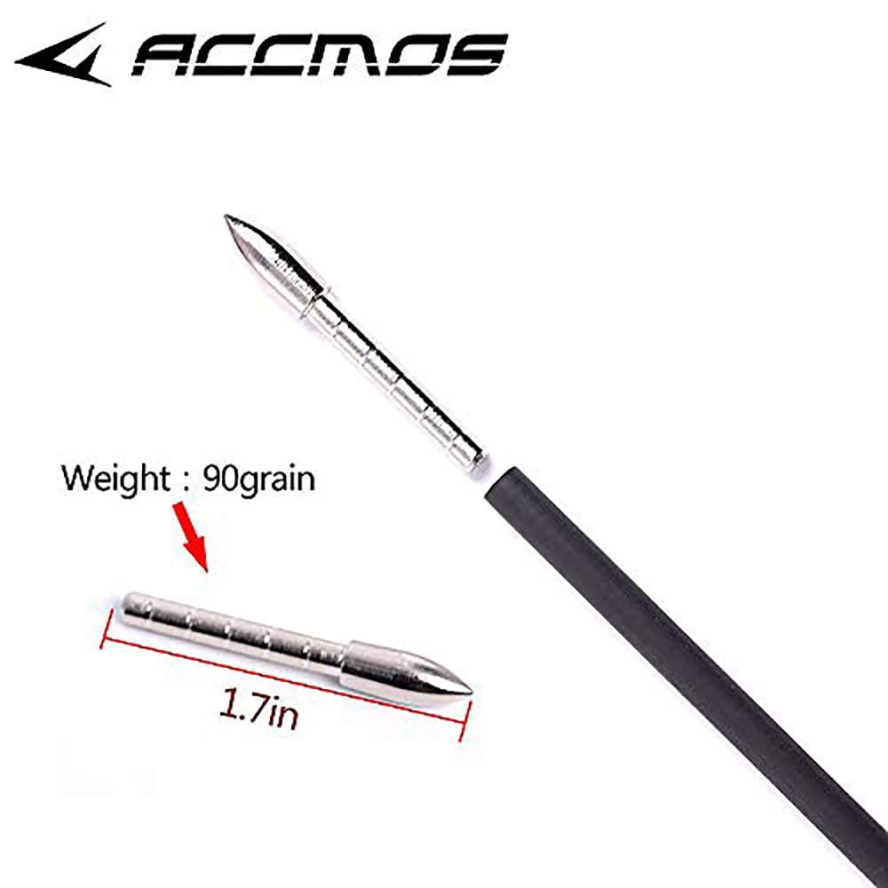 ACCMOS 350 Spine Arrow for 80 Lb Compound Bow 23 Inch Arrow Target Practice Arrow Hunting Arrow Carbon Arrows Adult Youth Archery Indoor Outdoor Shooting Bullet Tip 12pc