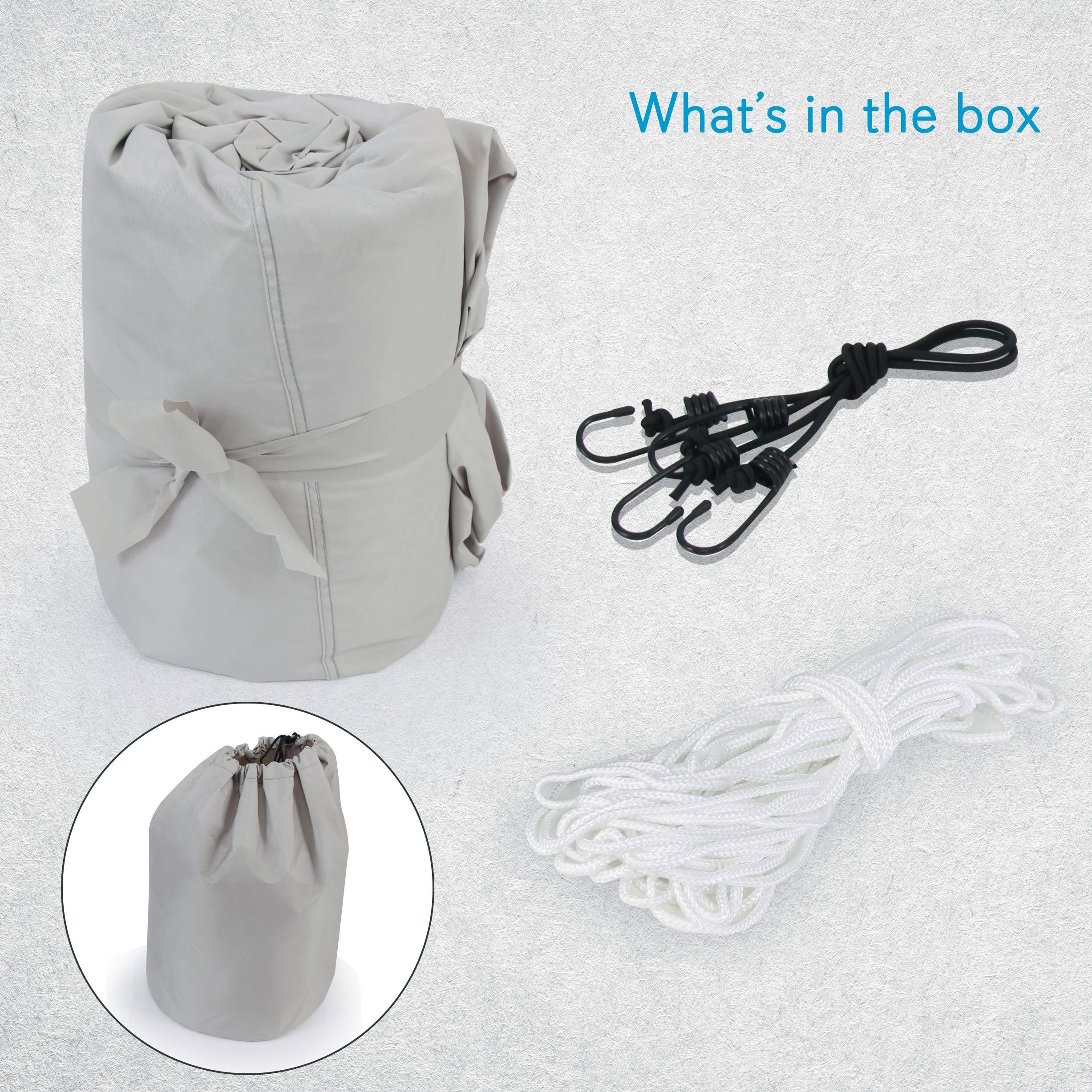 Pyle Pyle Universal Boat Adjustable Storage Cover - 25\'-28\'L to 96 Pontoon Boats Protection Custom Heavy Duty Waterproof Polyester Fabric, Snap Strap, Elastic Cord, Bag