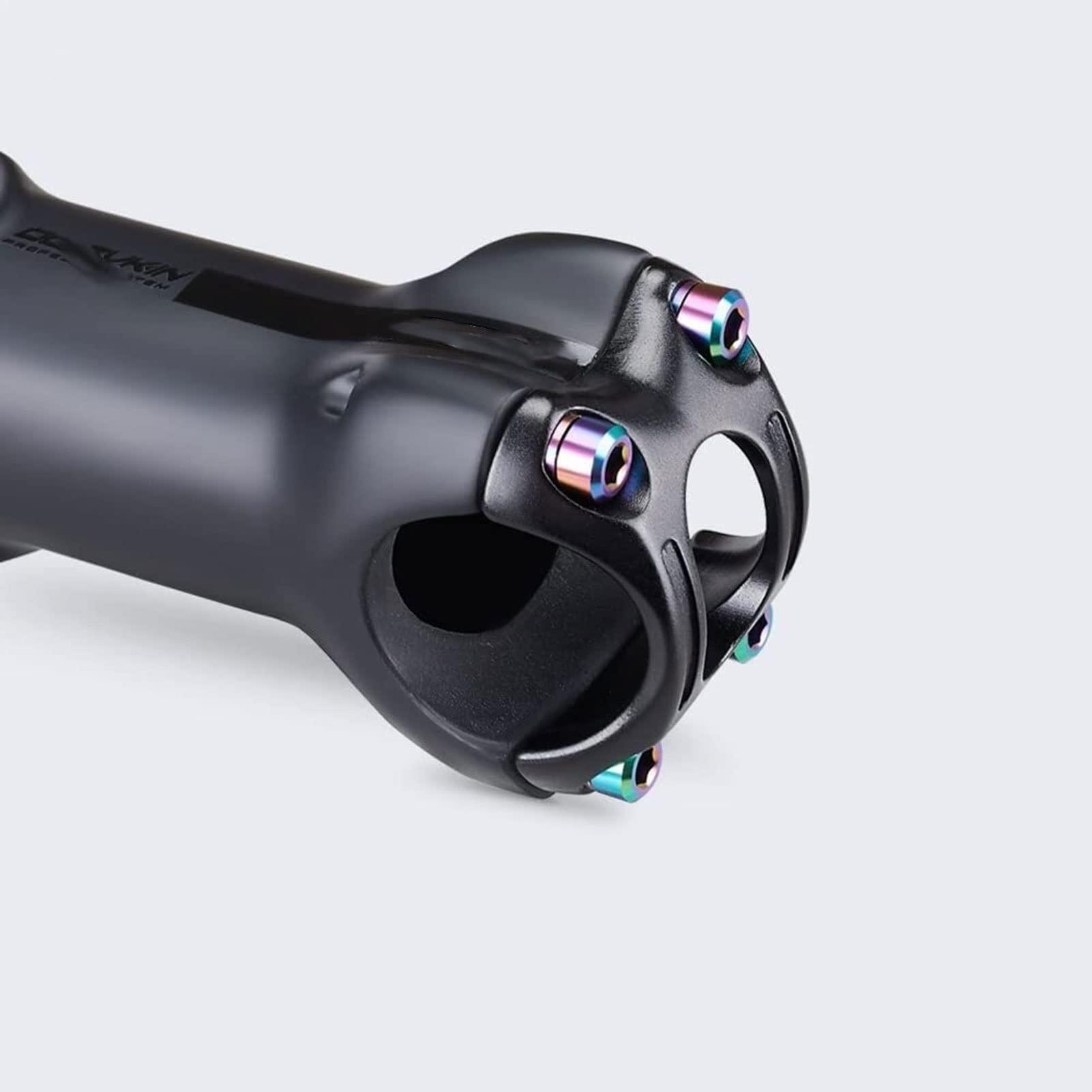 ZECHAO ZECHAO Carbon Bike Stem,10 Degree 31.8MM Titanium Alloy Screws Road Bike Stem Cycling Mountain Bike Parts 70-100mm Bike Stem (Color : Black, Size : 80mm)