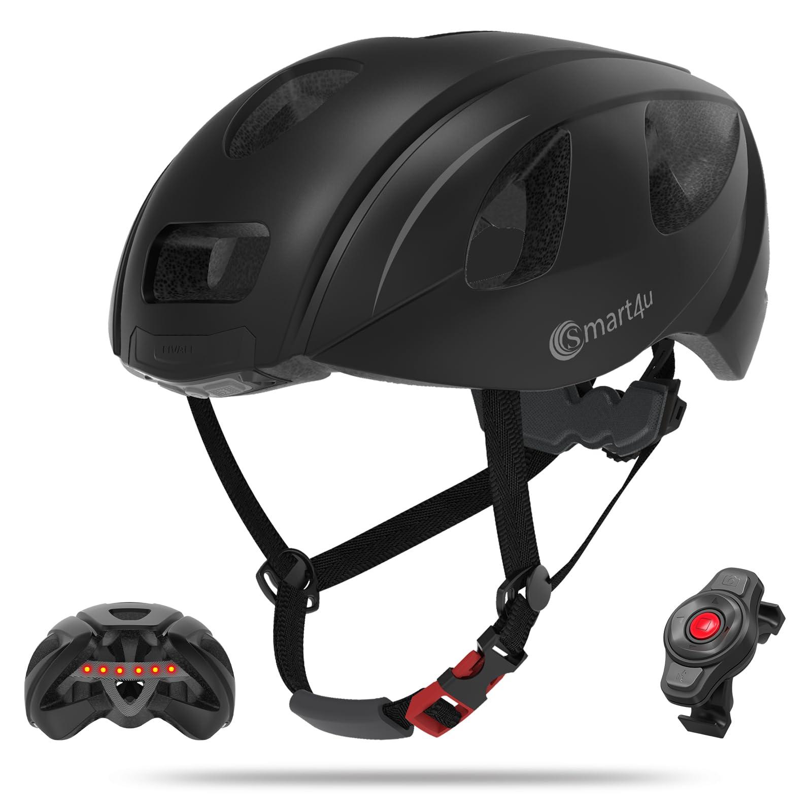 Smart4u Smart4u SH55M Smart Bluetooth Bike Helmet with Speakers & Built-in Microphone, Bike Helmet with Smart Turn Signals, Fall Detection, CE CPSC Certified, Bike Helmet with Rear Light for Adults Men Women