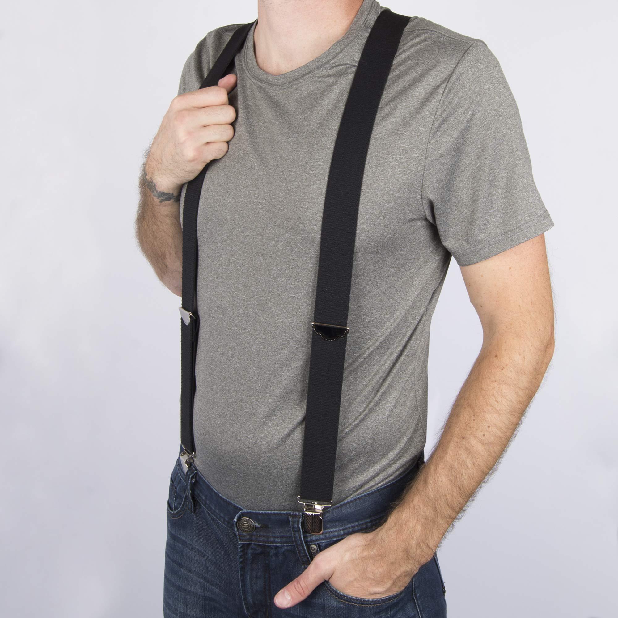Dickies Dickies mens 1-1/4 Solid Straight Clip apparel suspenders, Black, One Size US