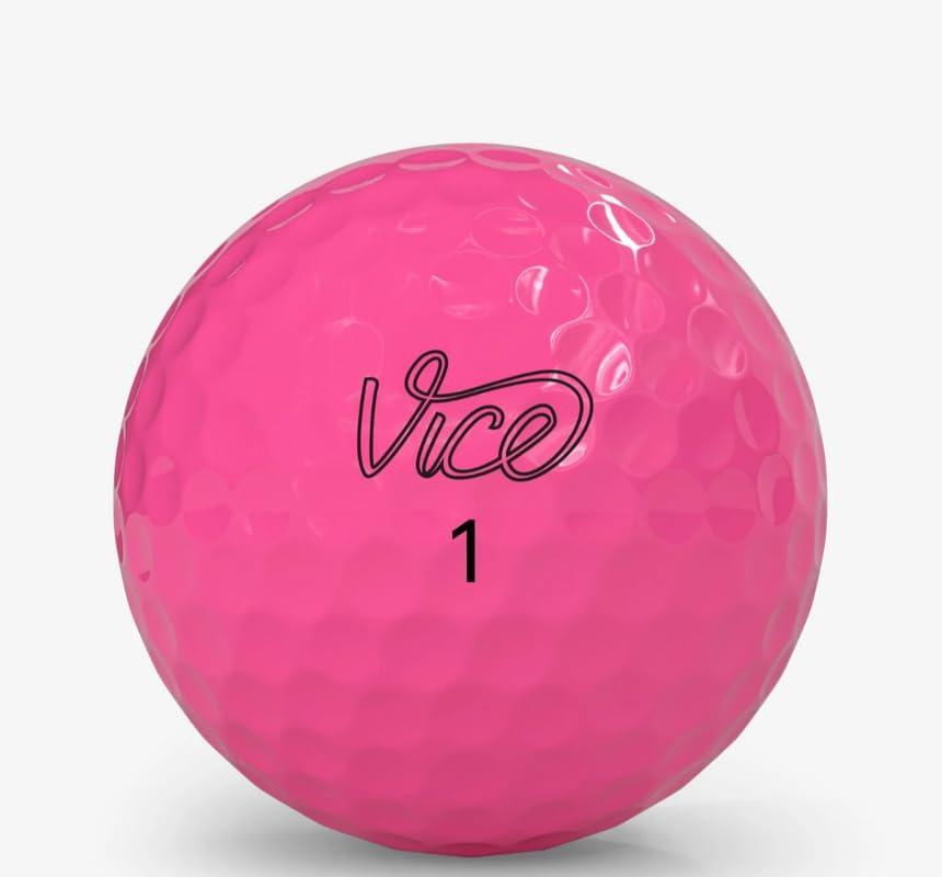 LostGolfBalls LostGolfBalls - 24 Vice Pro Plus Pink Golf Balls in Near Mint Condition, Recycled Used Golf Balls, AAAAA Quality, Pink