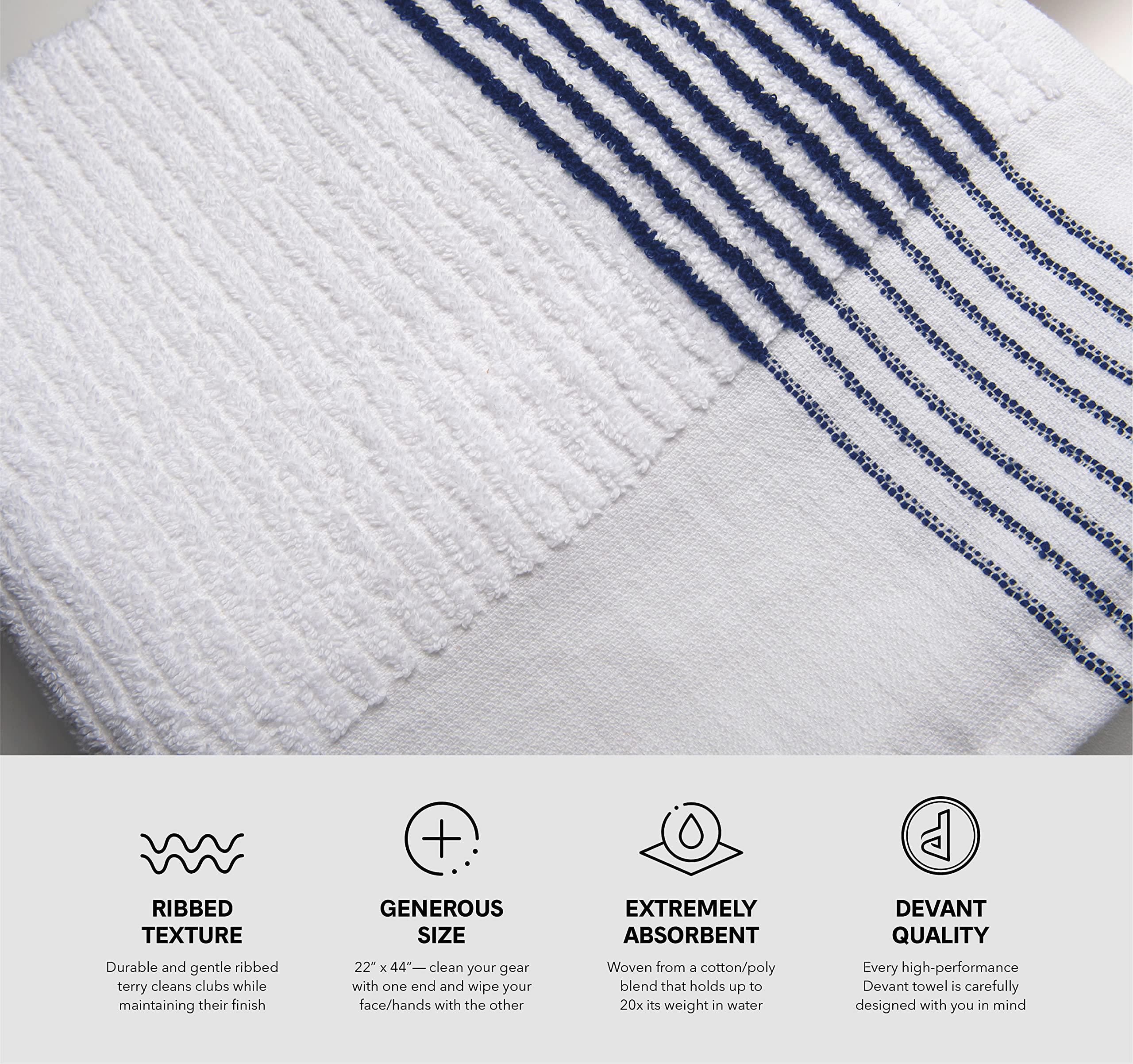 Devant Sport Towels Devant Sport Towels Extra Large 22 x 44 Golf Caddy Towel Durable Woven Cotton and Polyester Blend Golf Towel for Golfers, Caddies and Professionals