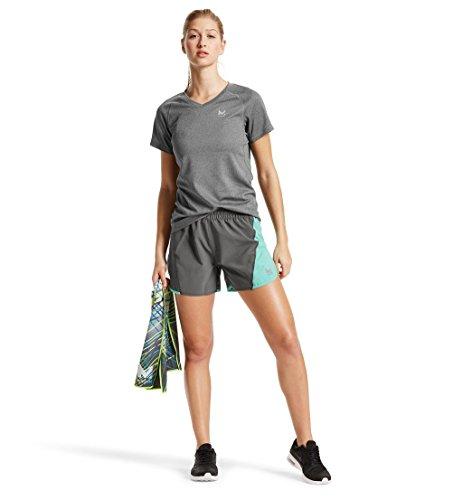 MISSION Mission Women\'s VaporActive Ion 4\" Training Shorts, Iron Gate/Pool Blue, Small