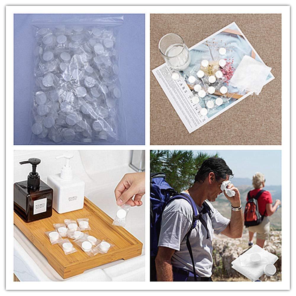Swity Home Swity Home 200 Pack Compressed Towel Coin Tissues Portable Wipe Napkin Paper Tablets Non-Woven Disposable Compressed Cotton Coin Tissue Towel Home Hand Wipes for Travel Camping Outdoor Sports