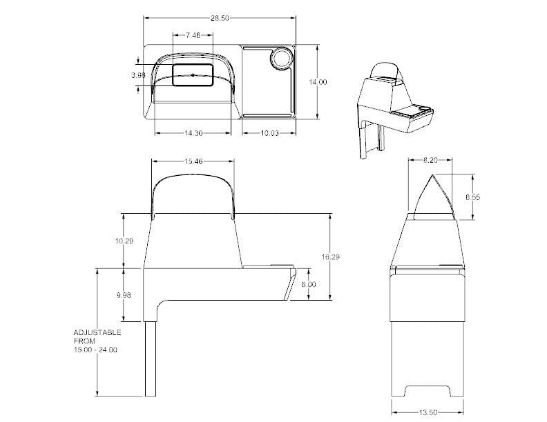 REVOLUTION PRODUCT DEVELOPMENT RPD 1822 Side Console Kit for Jon Boat, Skiffs and More, Green