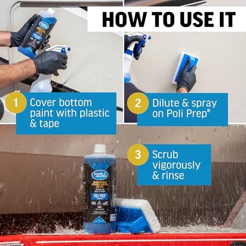 Poli Glow Poli Glow Poli Prep Concentrated RV & Boat Surface Cleaner - Removes Oxidation, Stains, Dirt, Watermarks, Old Wax, Spray-on Ceramics - Safe for Boats & RVs Fiberglass Cleaner - 32 Oz