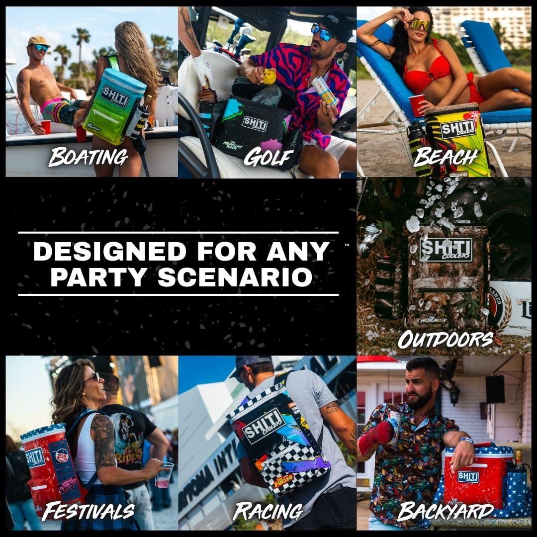 SHITI SHITI Coolers Cooler for Camping, Travel, Beach, Soft Lunch Box for Food, Drinks & Ice, Portable, Waterproof 24 Hr Insulated Bag with Shoulder Straps, Customizable (The Basket, 15 Can Cooler)