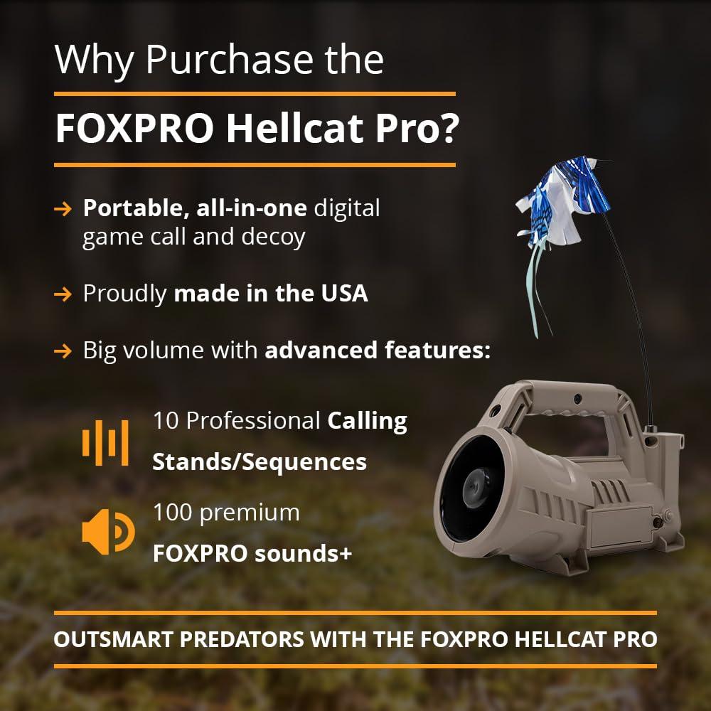 FOXPRO FOXPRO Hellcat PRO American Made Electronic Predator Call Remote Operated and Programmable Coyote, Fox, Hog Call for Hunting