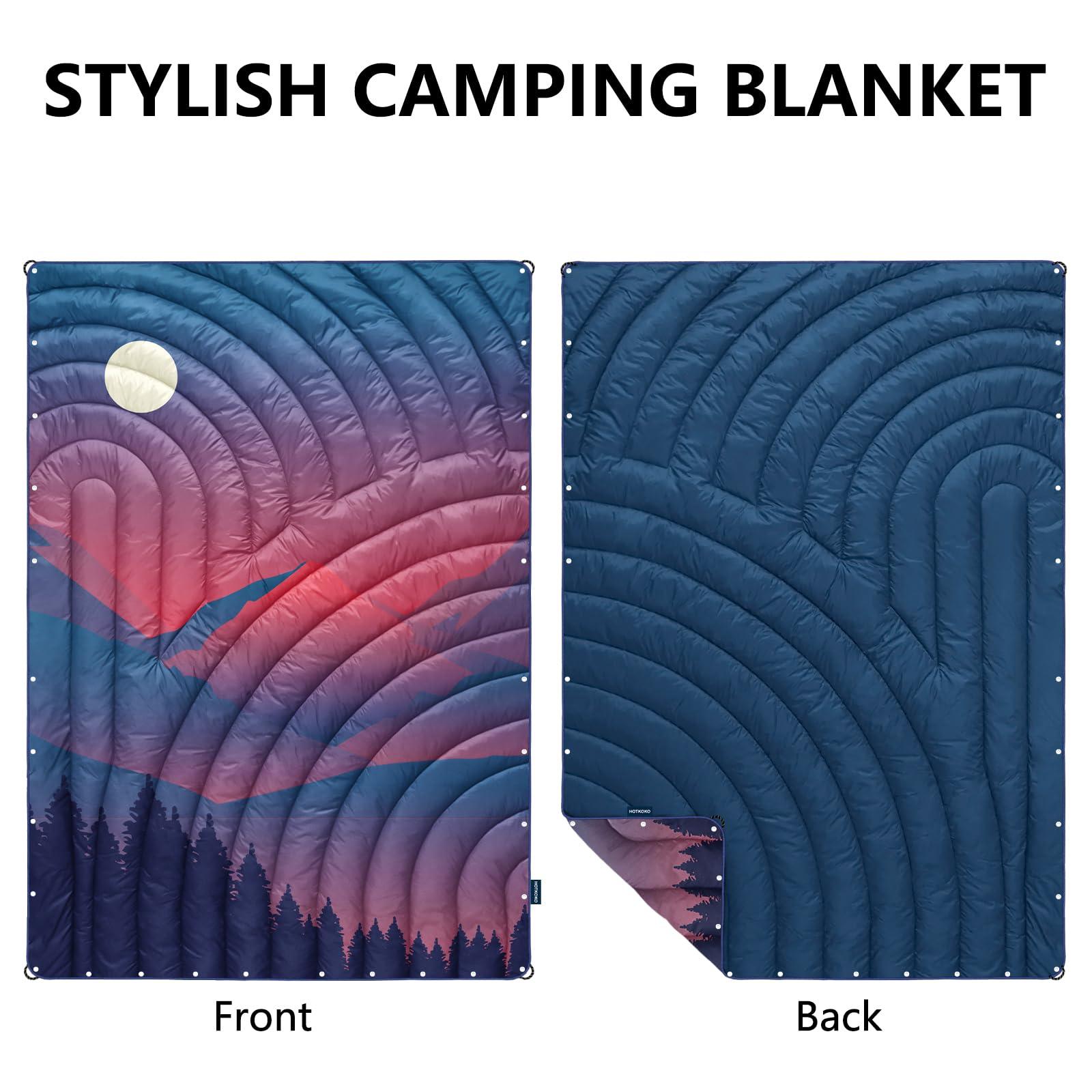 hotkoko hotkoko Camping Blanket,Lightweight Down Alternative Puffy Blanket Packable Outdoor Blanket for Camping,Traveling, Stadium, Hiking, Picnics