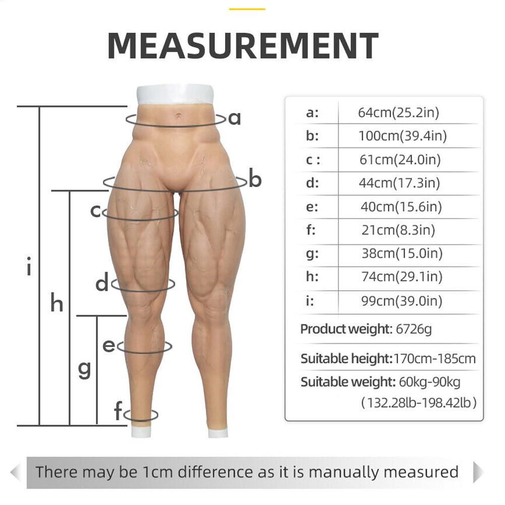 Oppaionaho Oppaionaho Silicone Muscle Pants Realistic Fake Leg Shaper for Men Muscle Suit, Artificial Silicone Fake Man Simulation Muscle Pants (#1,Free Size)