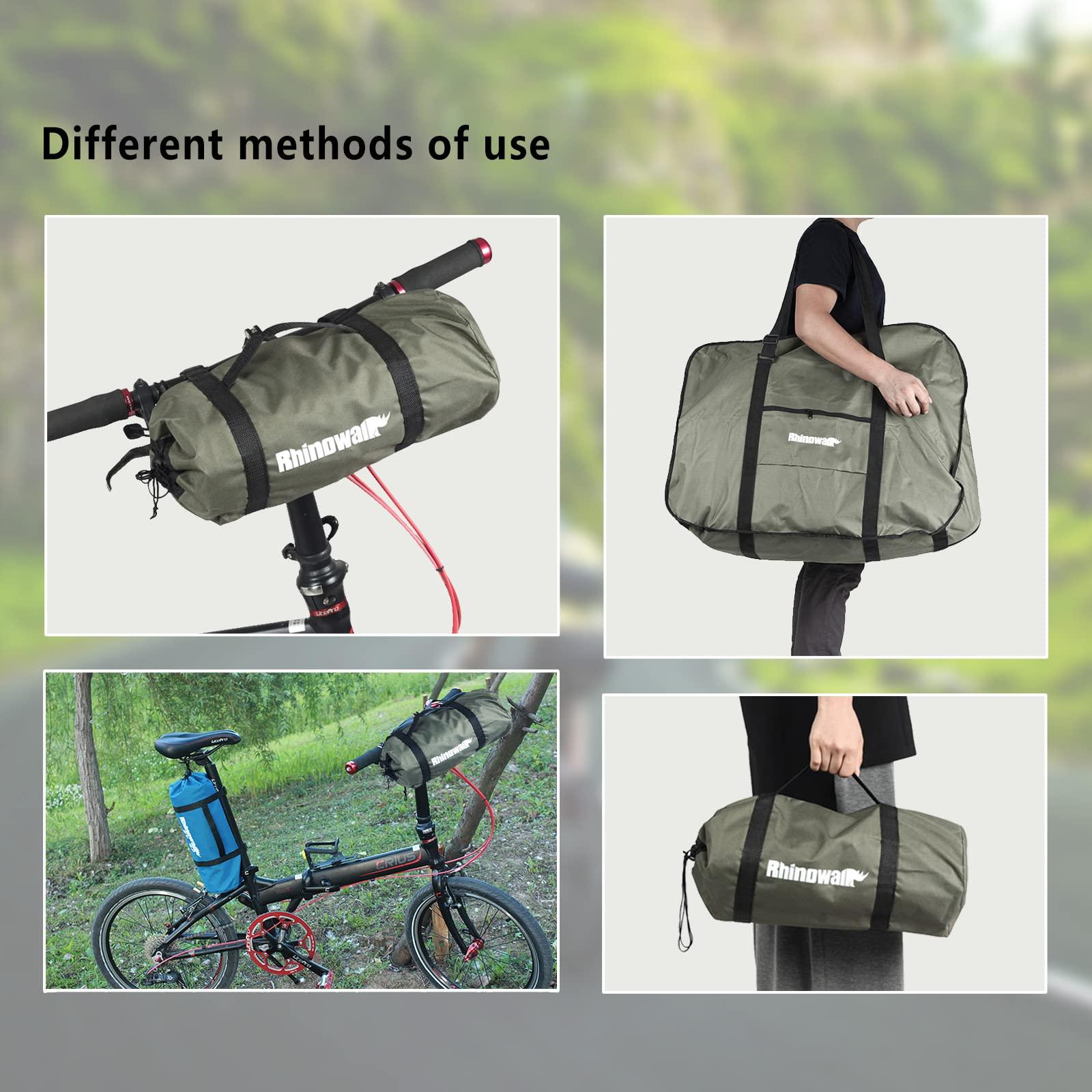 CamGo CamGo 20 Inch Folding Bike Bag - Wear-Resistant Bicycle Travel Case Outdoors Bike Transport Bag for Cars Train Air Travel (Army Green, 20 inch)