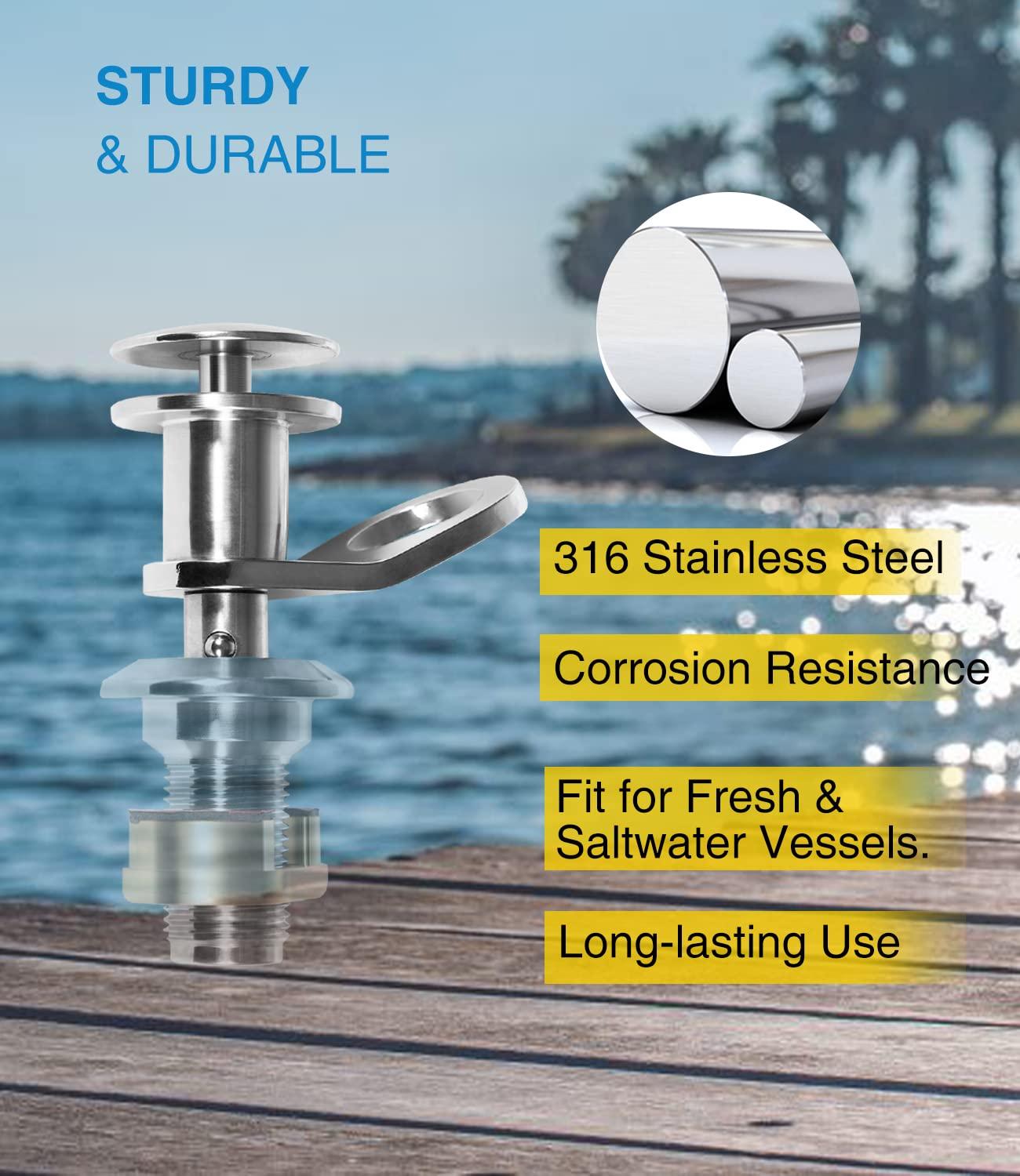 sixcow sixcow 1/2\'\' Quick Release Boat Fender Holder - Marine Stainless Steel Quick-Release Boat Fender Holder Mount Cleat Hook, Receiver Not Included