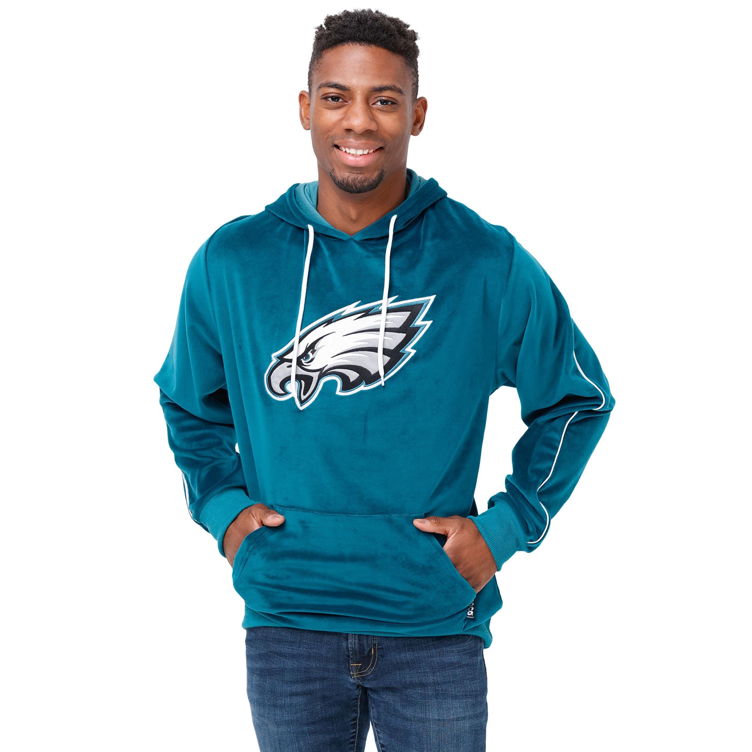 FOCO FOCO Men\'s Standard NFL Logo Tracksuit Soft Velour Sweatsuit Hooded Sweatshirt, Team Color