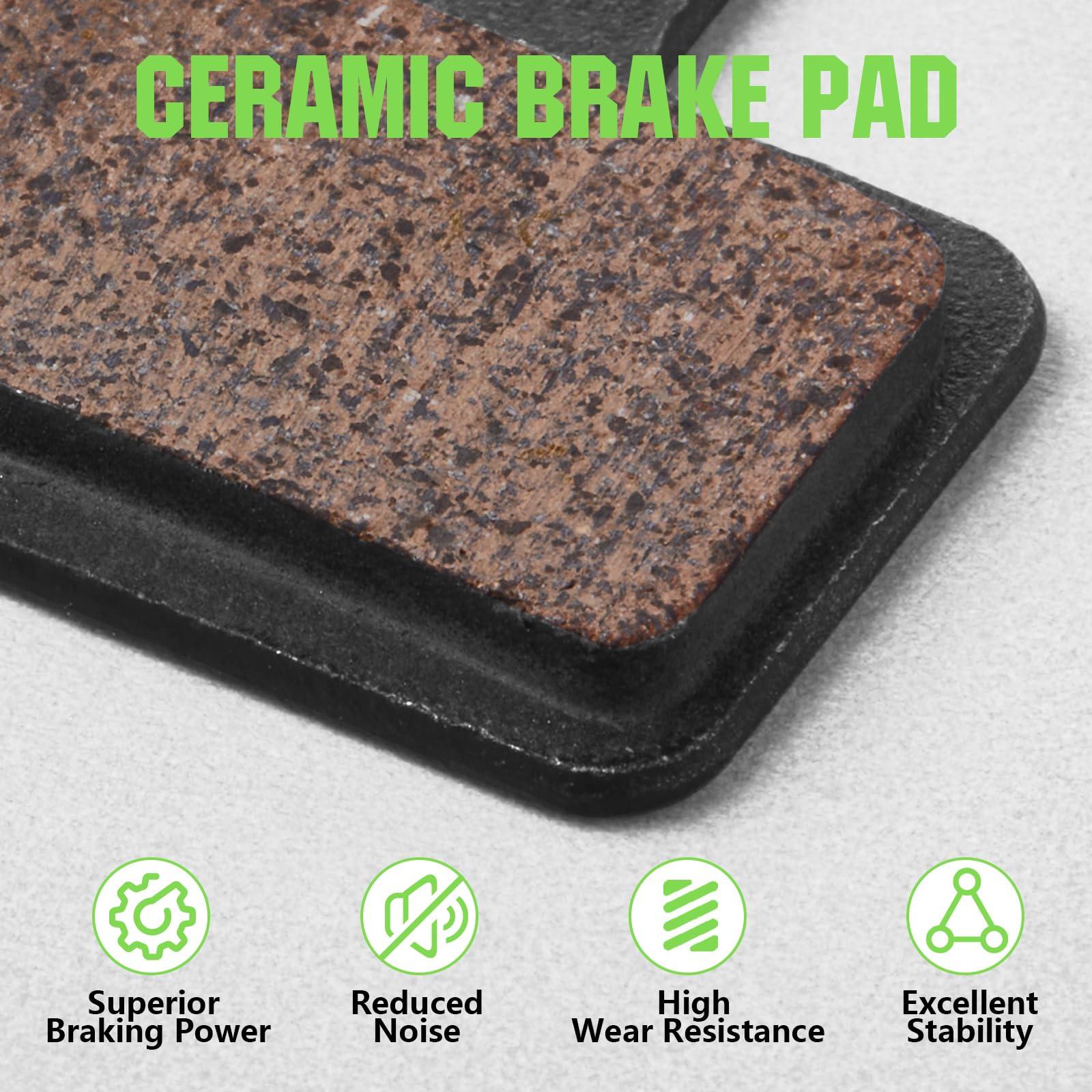 Zacro Zacro 4 Pairs Bike Brake Pads, Ceramic Bicycle Disc Brake Pads Fit for Tektro Shimano TRP Deore Br-M575 B01s Mt200 M525 M515 T615 T675 M505 M495 M486 M485, Mountain MTB Ebike Brake Pads Replacement