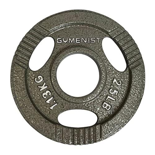 GYMENIST GYMENIST Premium Olympic Rubber Coated Metal Weight Plates for Men and Women Durable Non Slip Grip and Long-Lasting Weights Plate Gym Sets for Home and Commercial Use (2.5 Lb - Single, Metal)