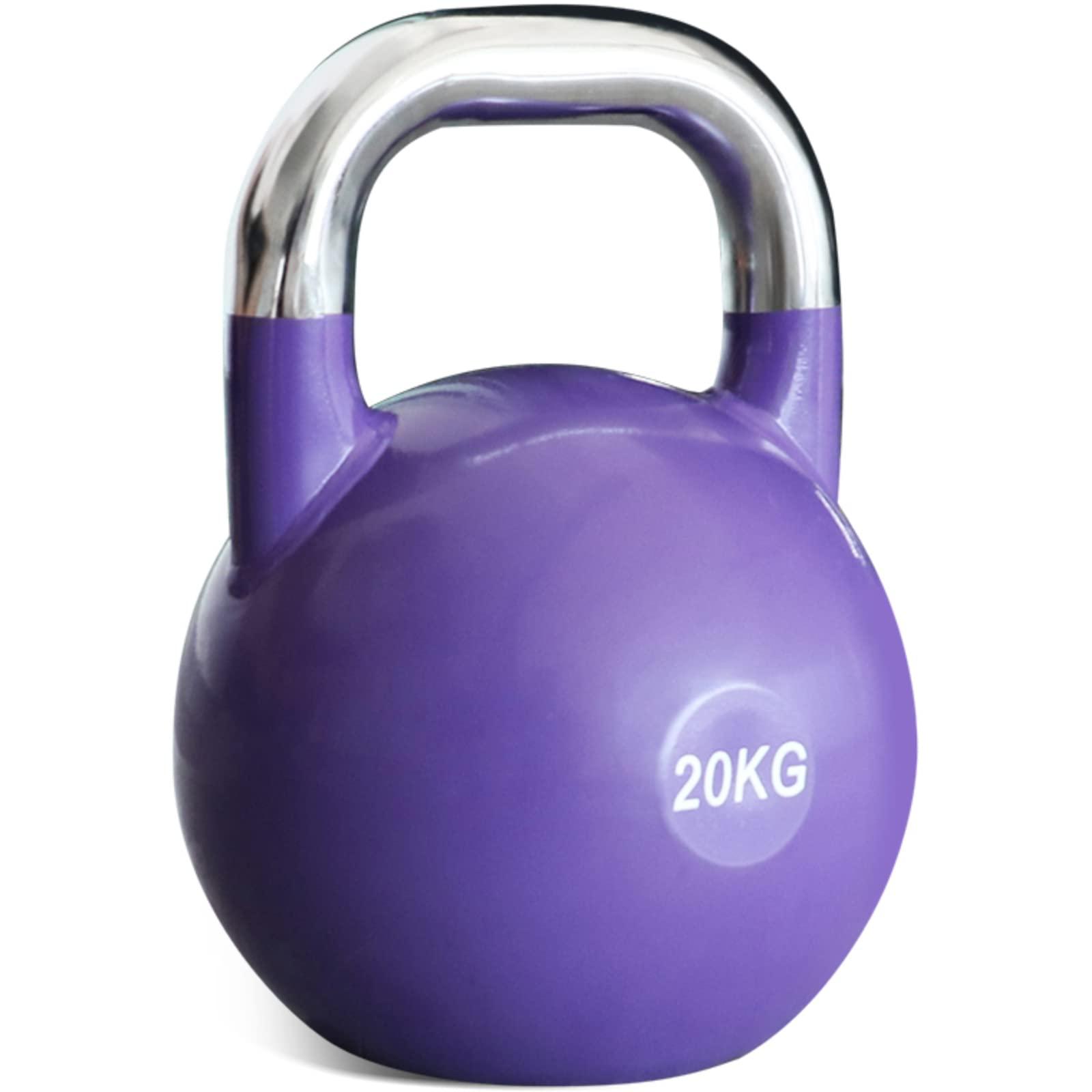 PRISP PRISP Competition Kettlebell Weight 20kg - Pro Grade Heavy Duty Cast Steel, Purple