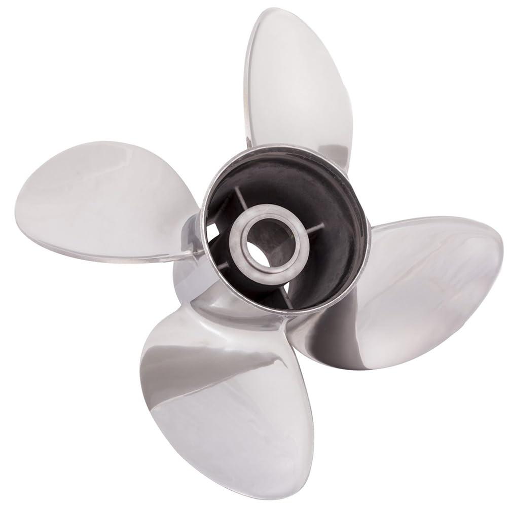 Rareelectrical Rareelectrical New Stainless Steel Propeller Compatible with Johnson/Evinrude by 9553-140-25 Mar-14424-Tr-E0 Mar-14425-0R-E0 Mar-14425-Fr-E0 Mar-14425-Hr-E0 Diameter 14\" X 25\" Pitch Rh Rubex