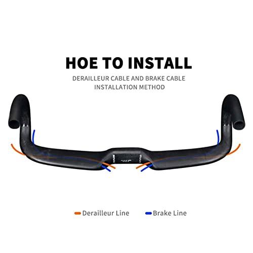 GXMCLCY 31.8mm Aero Bent Handlebar Ultralight Road Bike Carbon Fiber Handlebars Drop Handlebars UD Matting/Matte 400/420/440mm Bike Parts for Road Bike,Black,440mm