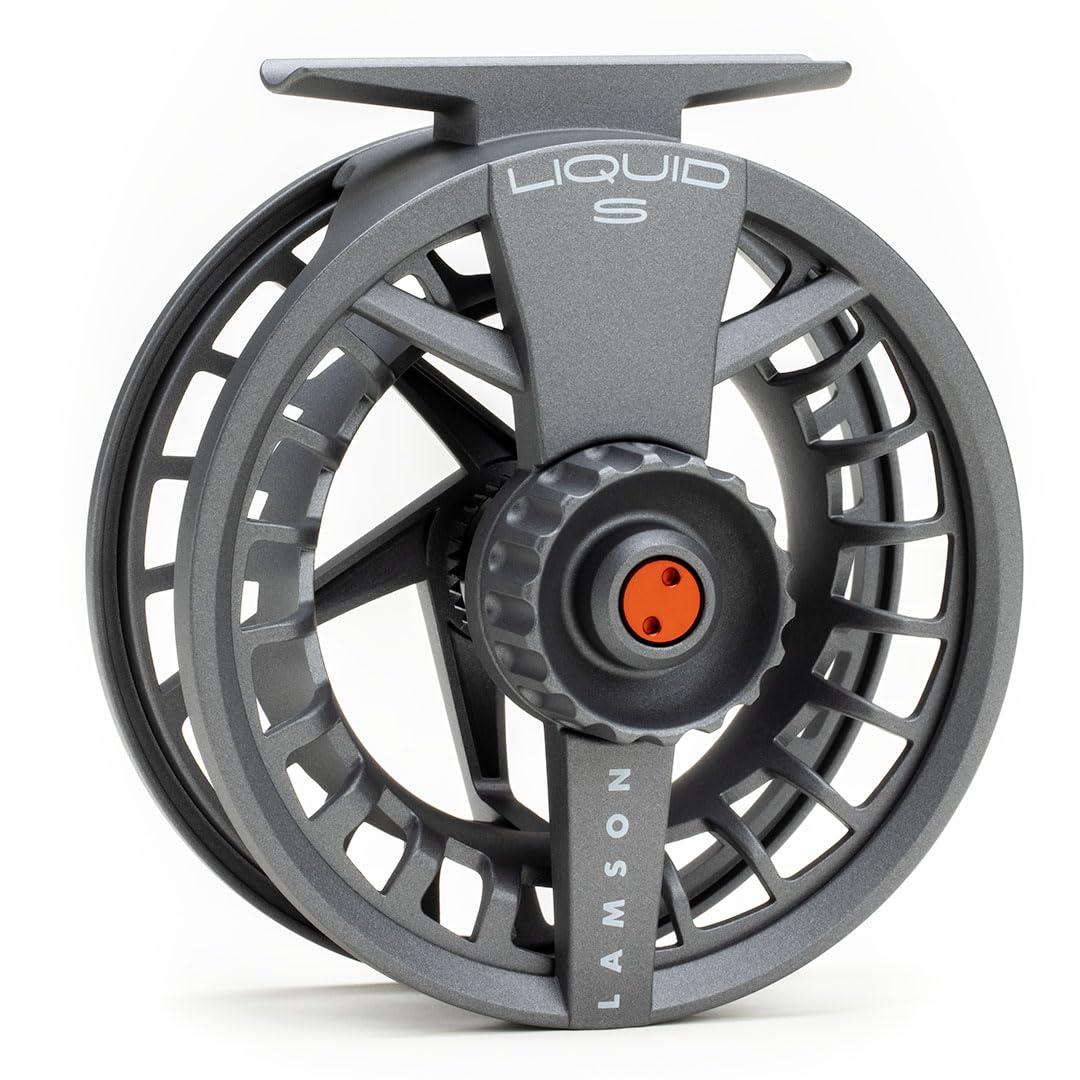 LAMSON LAMSON | Liquid S-Series Size -9+ Fly Fishing Reel 3 Pack | All-Water | 1 Reel & 2 Bonus Spools + Carrying Case | Large Arbor, Powerful Sealed Drag, Pressure Cast Aluminum | Smoke | 8wt 9wt 10wt Size