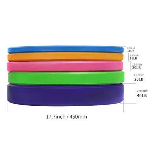 HANDBODE HANDBODE Bumper Plates Olympic Weight Plates, Colored Rubber plate for Weight Lifting and Strength Training 100LB