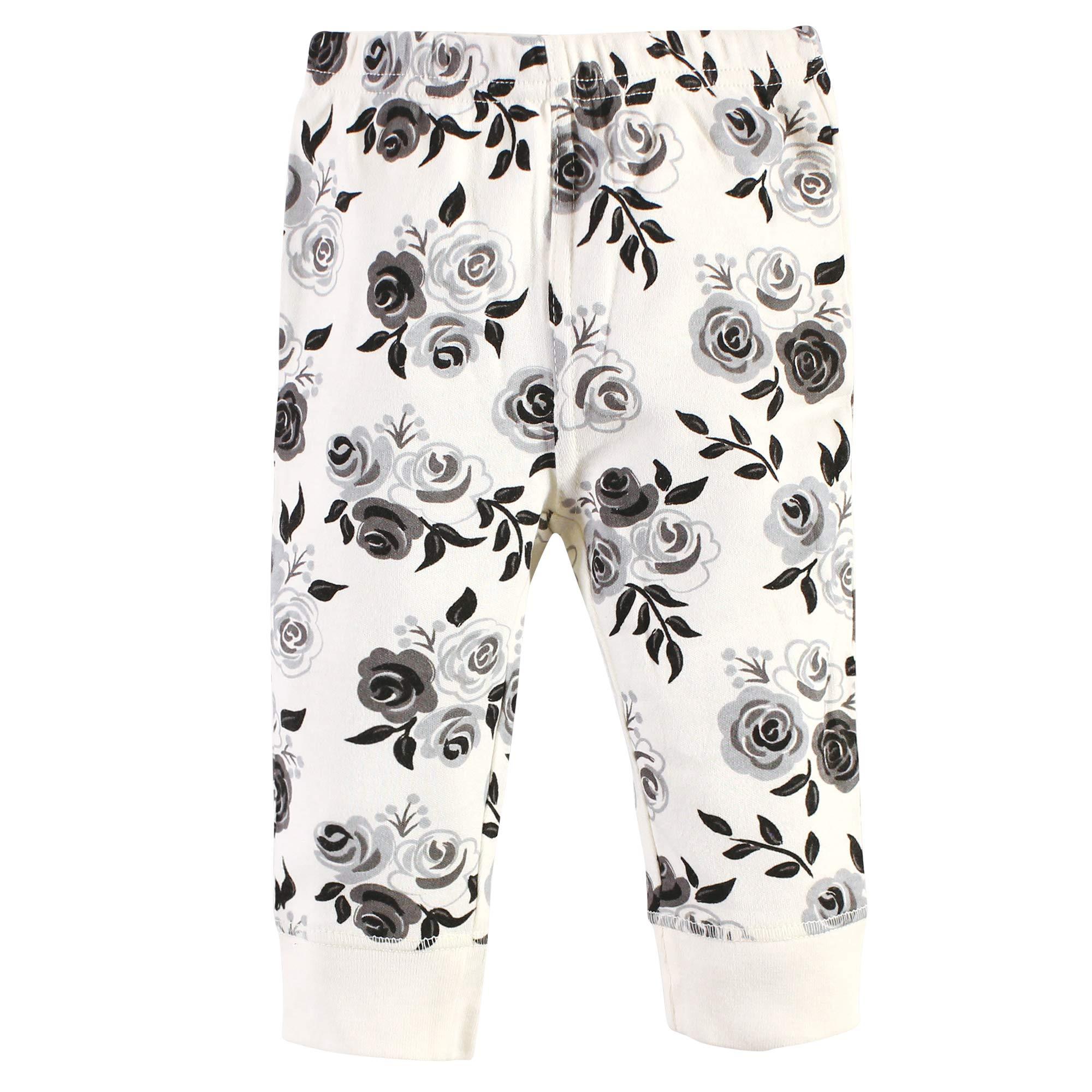 Touched by Nature Touched by Nature Unisex Baby Organic Cotton Pants, Black Floral, 18-24 Months