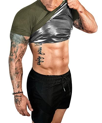 FUXERT FUXERT Sauna Shirt for Men Sweat Sauna Suit for Gym Exercise Compression Shirt Workout Shapewear (GN XXL)