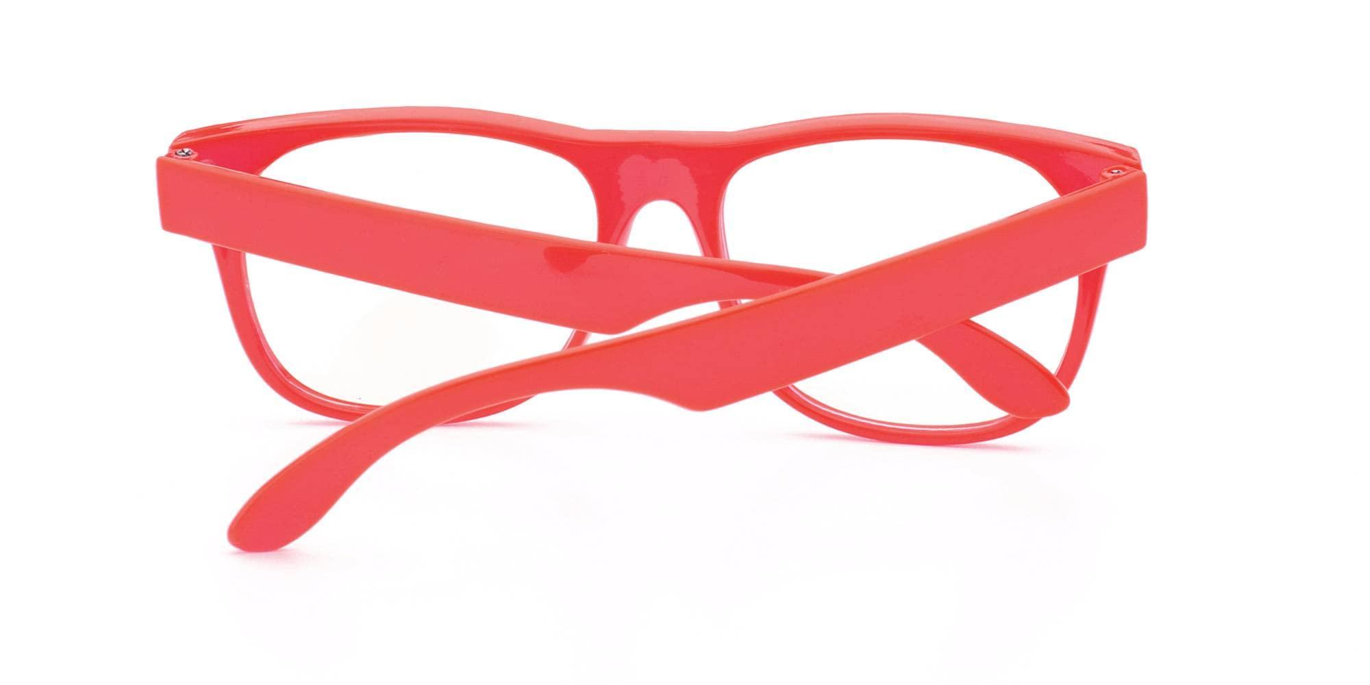 OWL Classic Vintage Clear Lens Sunglasses Red Color Frame Retro 80's