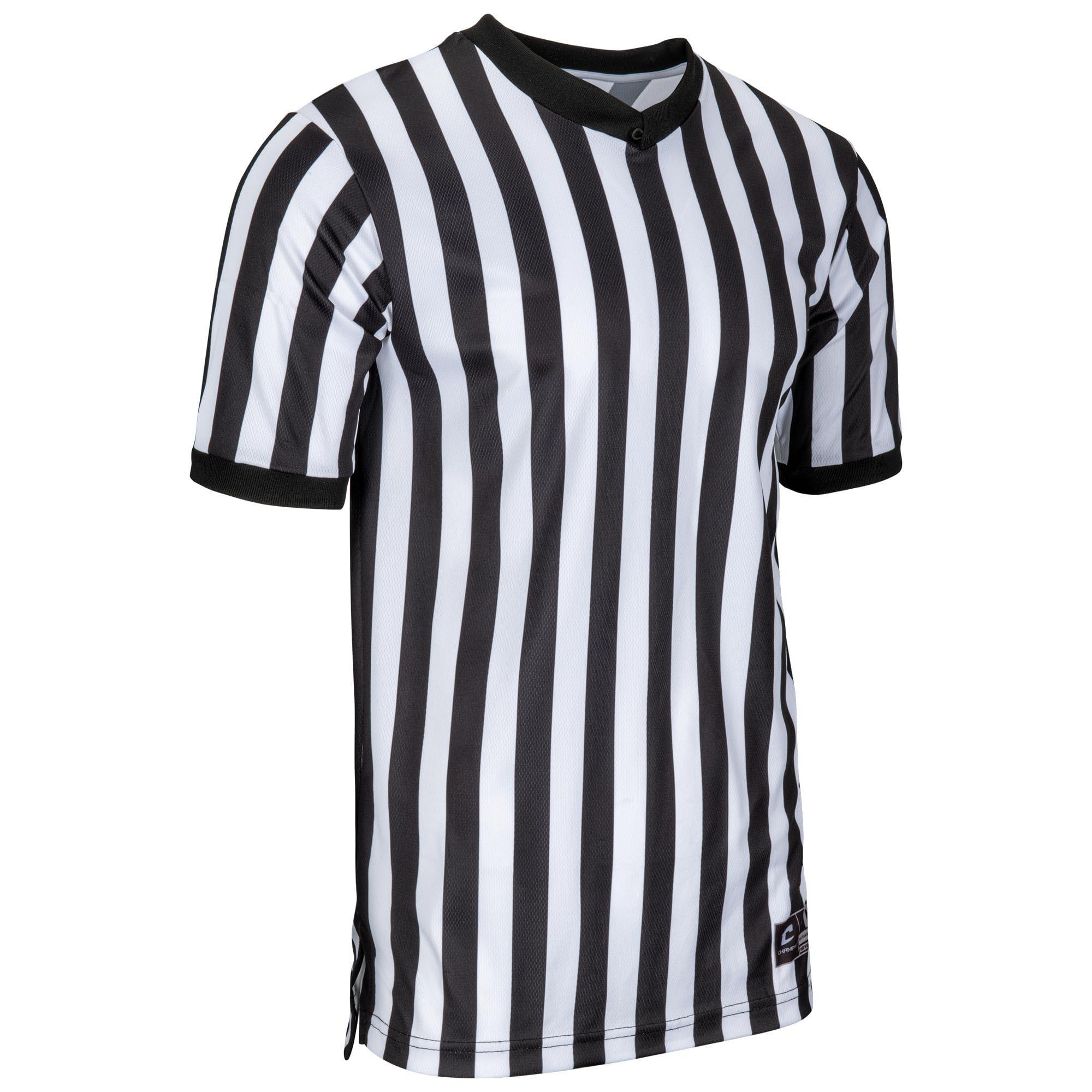 CHAMPRO CHAMPRO Whistle Basketball Officials' Dri Gear Polyester Jersey, Adult 2X-Large, Black, White