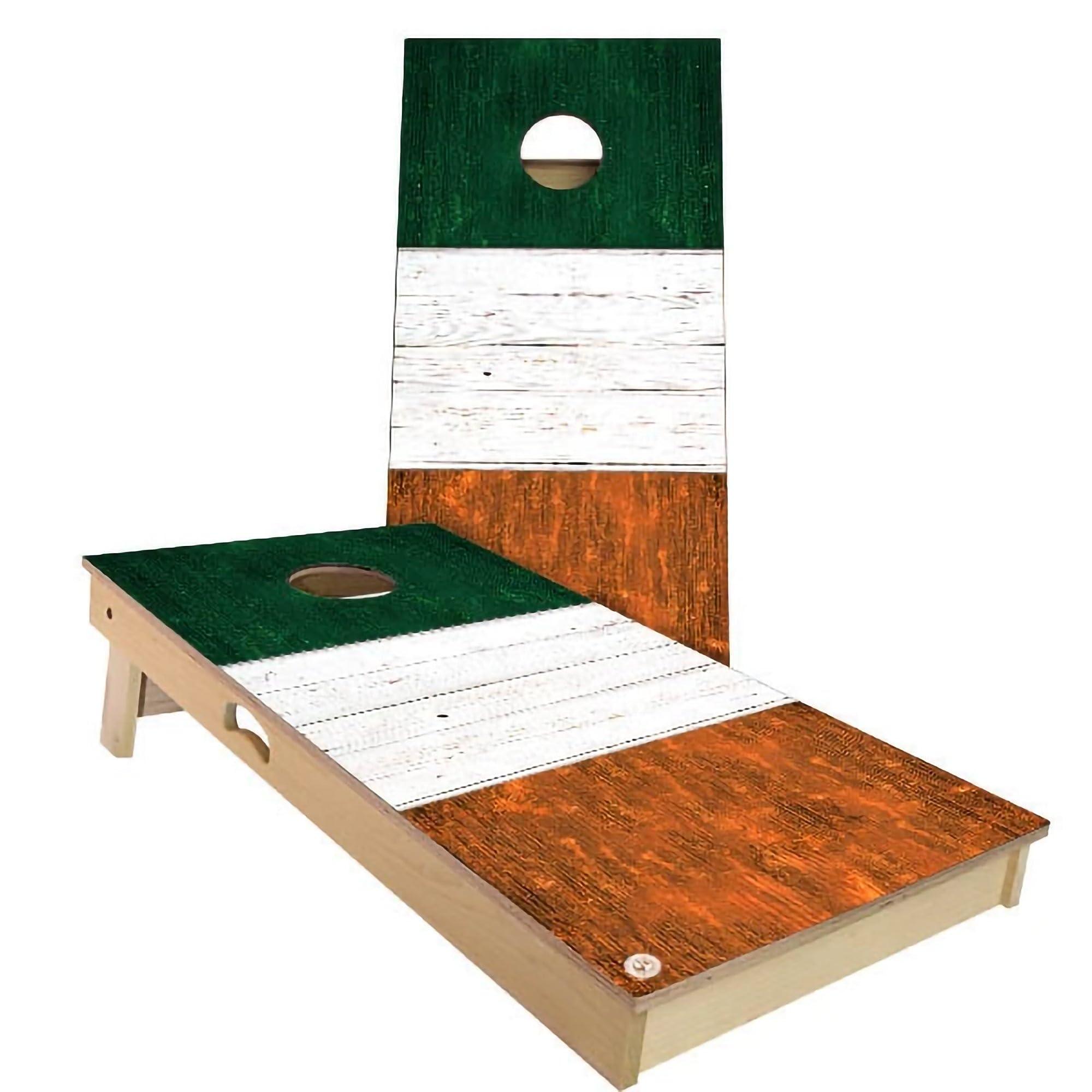 Skip's Garage Skip's Garage Ireland Flag Cornhole Set - Premium 2x4 (Weather Bags) - Include Hole + Edge Lights