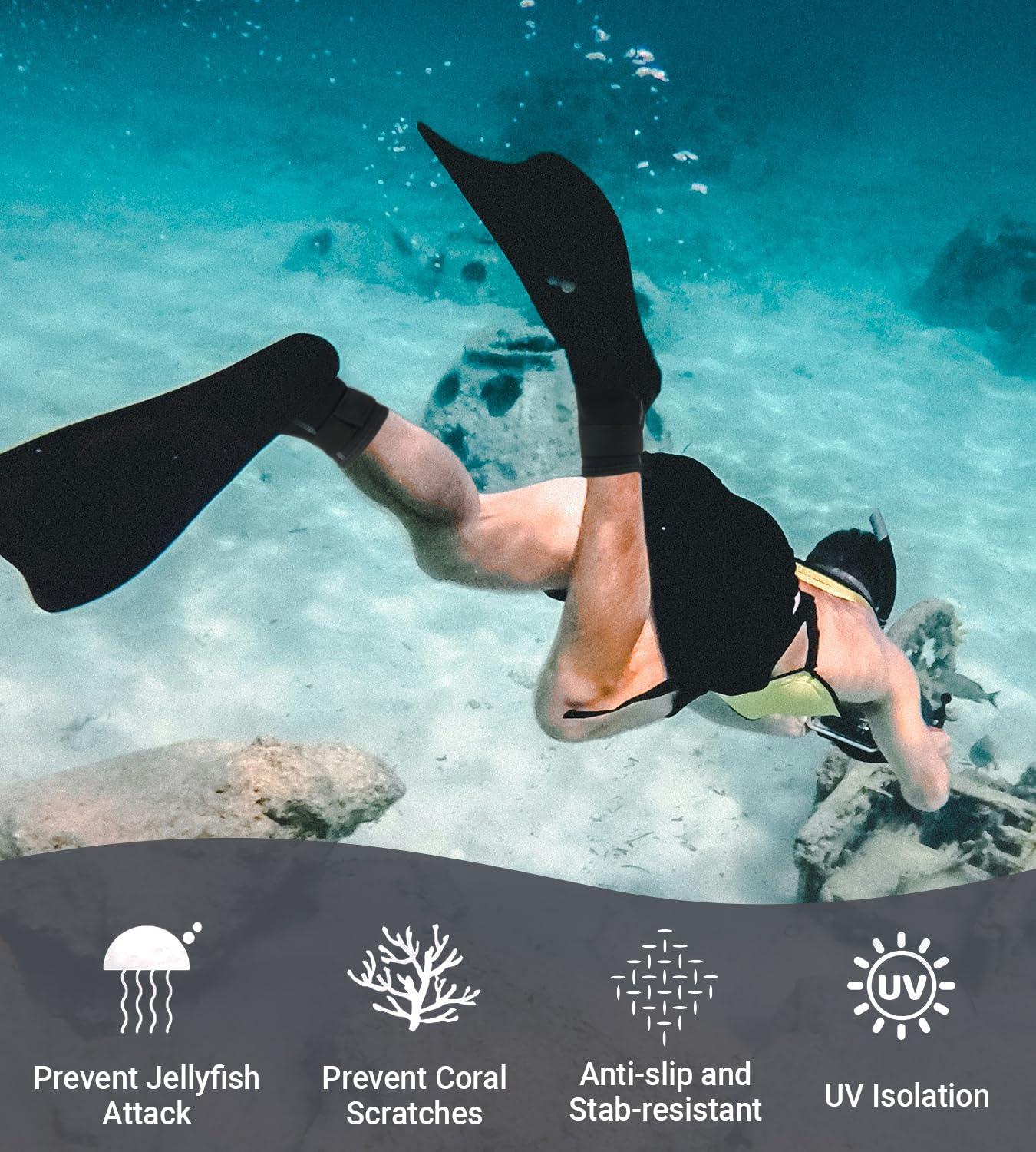 Summshall Summshall Neoprene Wetsuit Socks - 3mm Thick, Anti-Slip, Warm & Comfortable for Diving, Snorkeling, Swimming & More