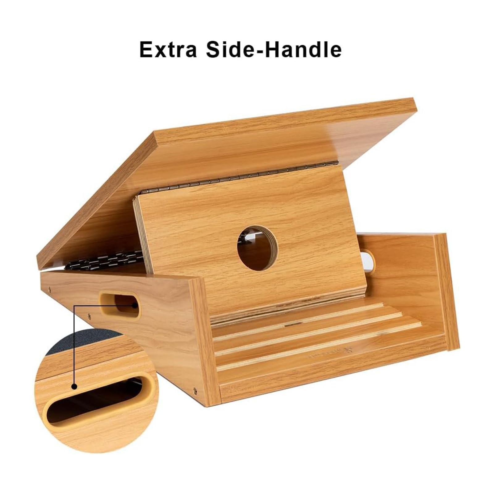 StrongTek StrongTek Professional Wooden Slant Board, Adjustable Incline Board, and Calf Stretcher, Stretch Board - Extra Side-Handle Design for Portability, Full-Coverage