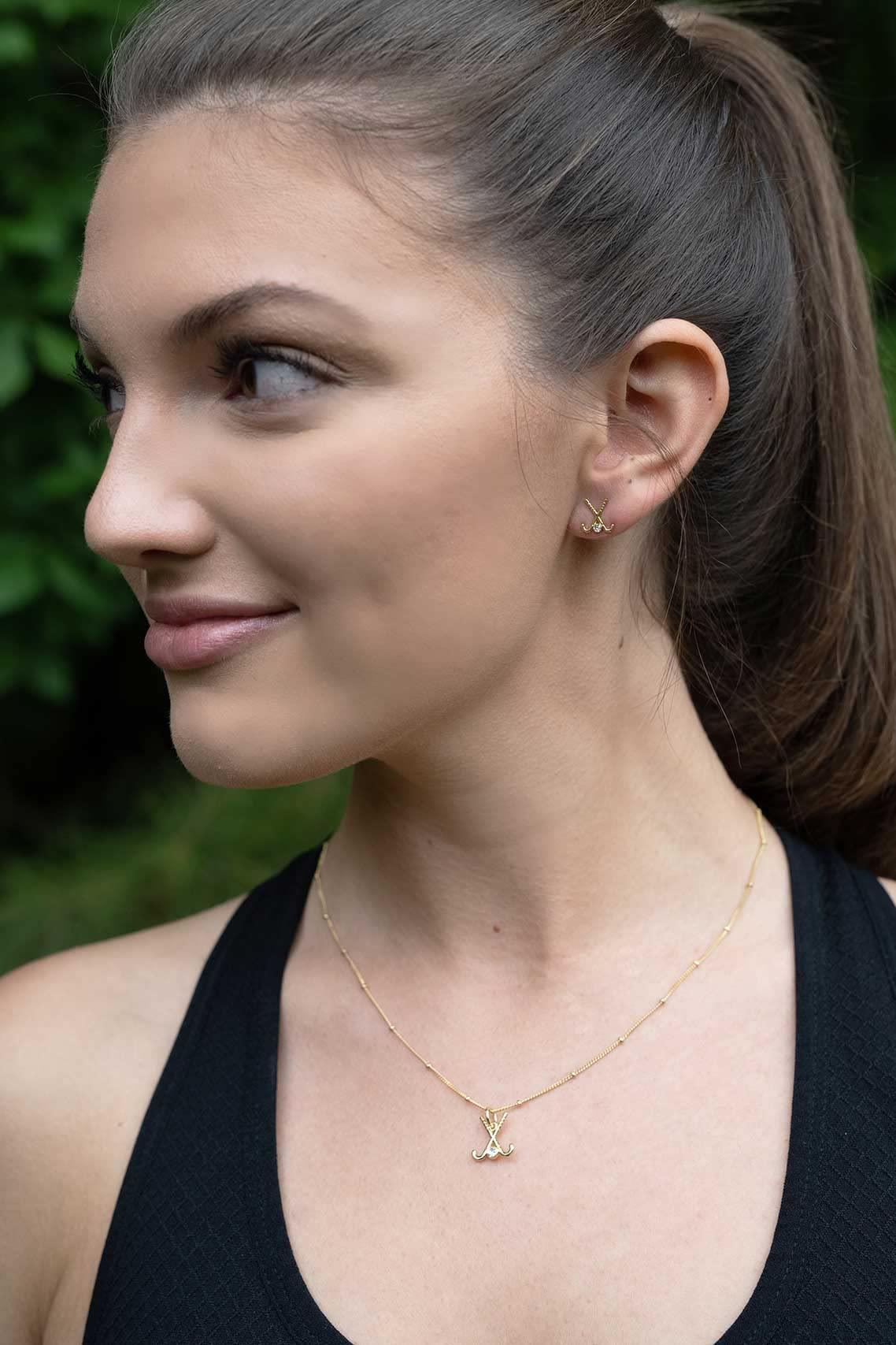 Chelsea Charles CC Sport Field Hockey Earrings - Gold