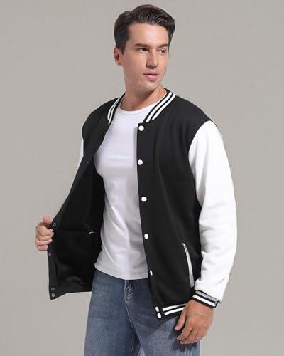 DHSPKN DHSPKN Men's Varsity Baseball Jacket Causal Slim Fit Varsity Letterman Jacket Boys Bomber Jackets Green XXL