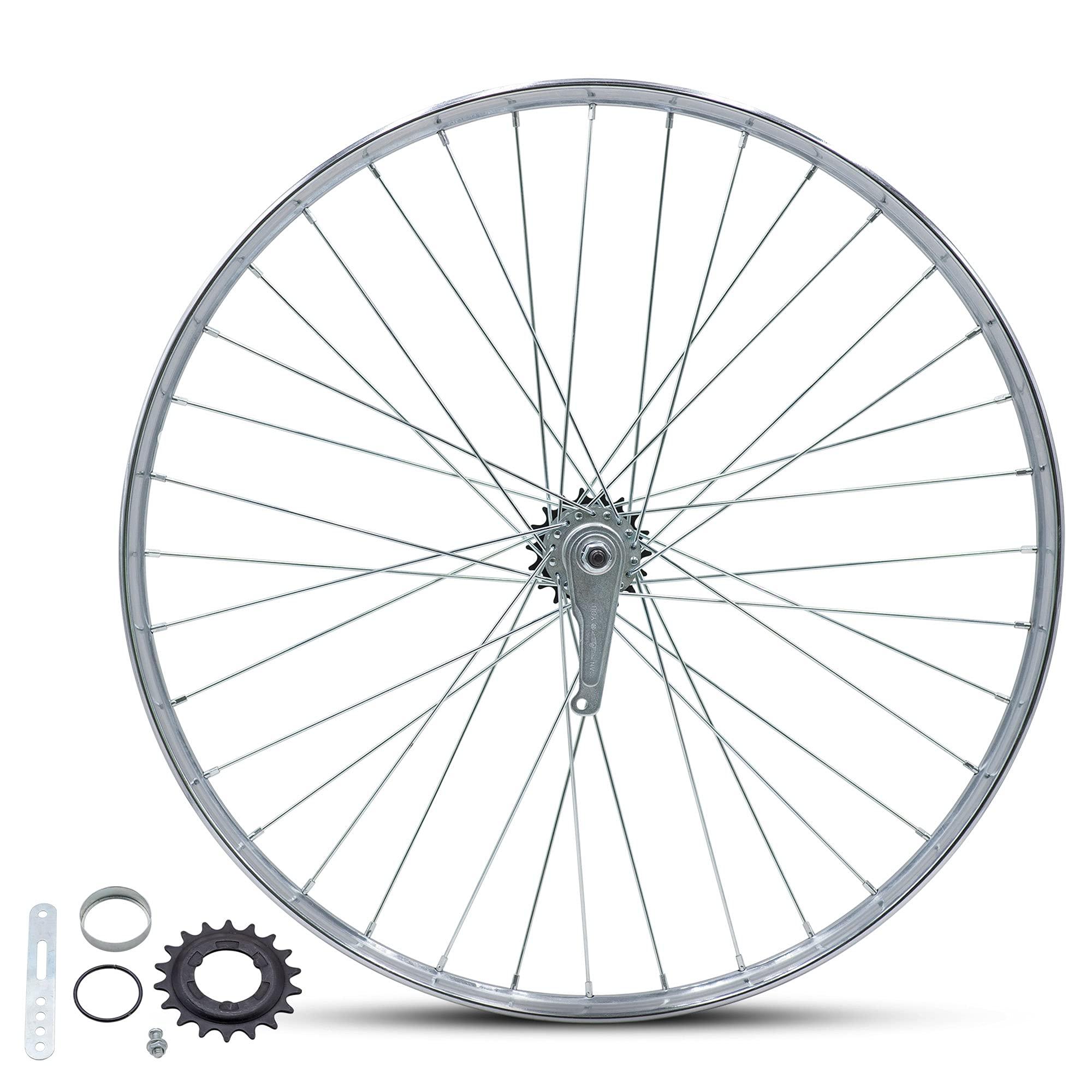 Flying Horse BBR Tuning Heavy Duty 12 Gauge 26Inch x 1.25 Inch Rear Bike Rim - Bicycle Wheel - Mountain Bicicleta - Coaster Brake - Silver