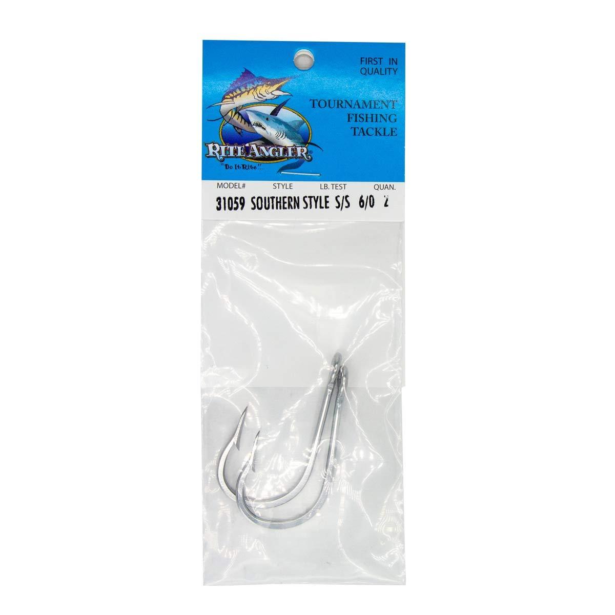 Rite Angler Rite Angler Southern Style Stainless Steel Bait Hook Offshore Trolling 6/0, 7/0, 8/0, 9/0, 10/0, 11/0, 12/0 for Offshore Saltwater Big Game Fishing (7/0)