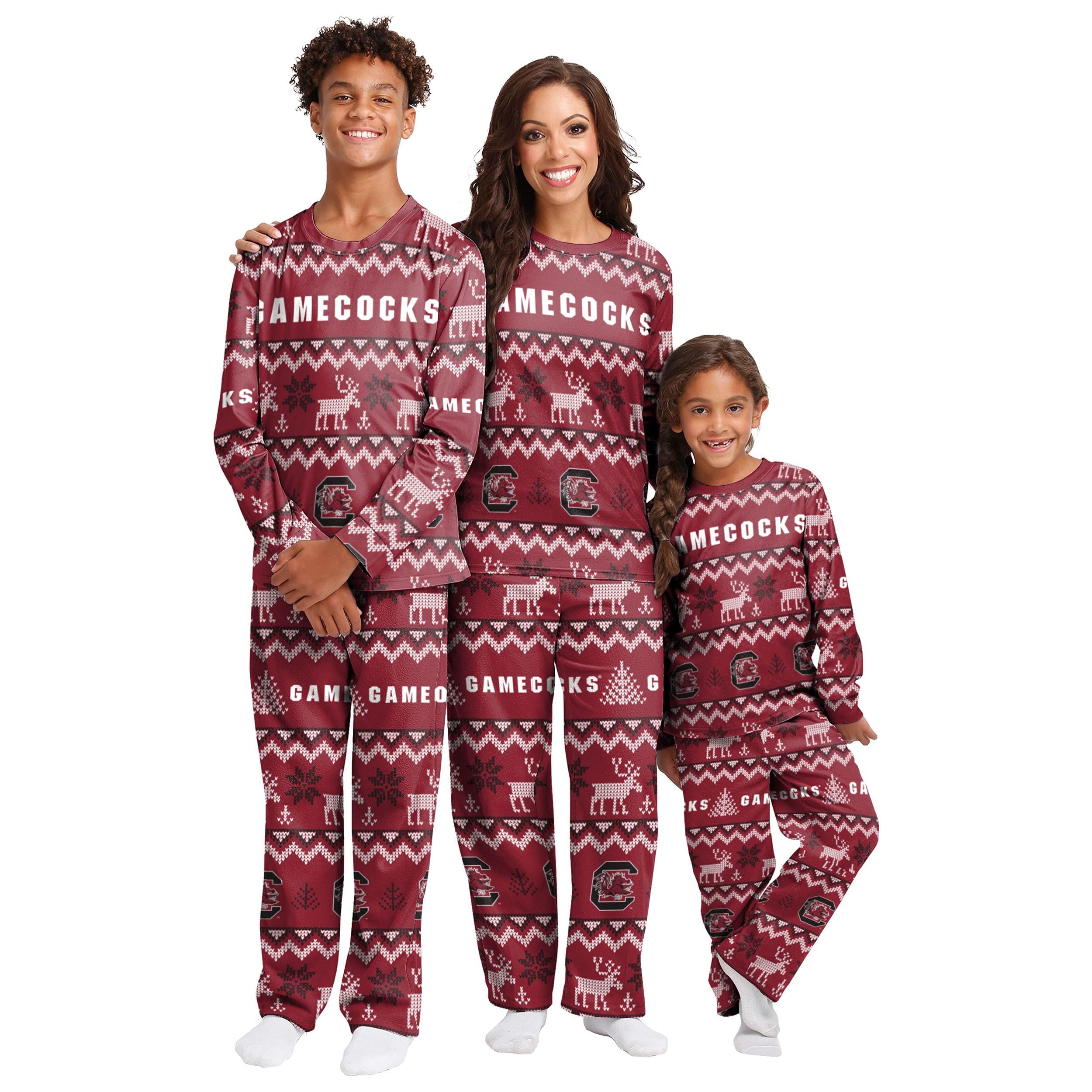 FOCO FOCO Women\'s NCAA College Team Matching Set Family Pajamas, Holiday Ugly Pattern, X-Large