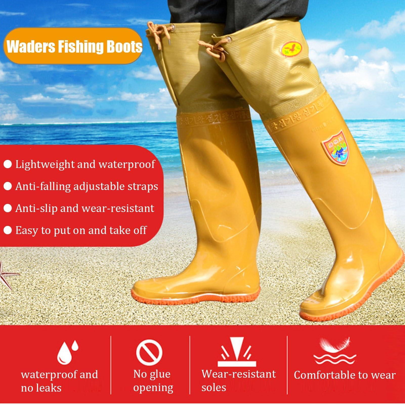 JCWGLY JCWGLY Outdoor Hip Waders Boots for Men Women Waterproof Wading Hip Boots Rain Boots for Fishing Hunting Lightweight Non-Slip(8)
