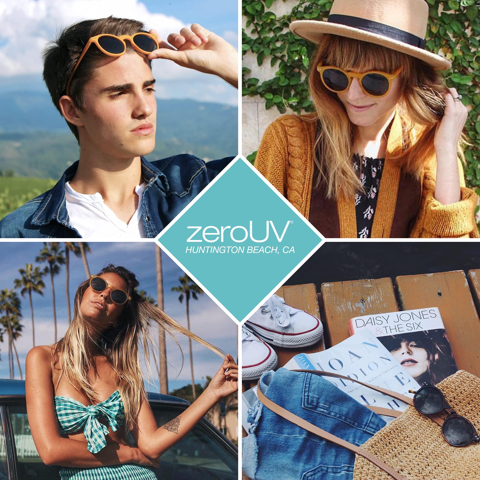 zeroUV zeroUV - Vintage Retro Horn Rimmed Round Circle Sunglasses with P3 Keyhole Bridge (Tortoise/Smoke)