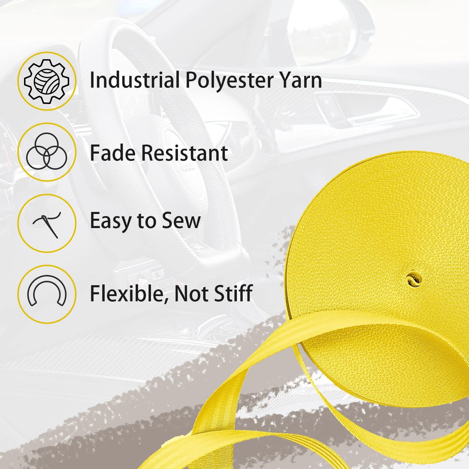 WEBSUKA WEBSUKA Polyester Webbing Strap 16+Colors 1\"&1.5\"&1.9\" 16.5 25 33 55 Yards Heavy Duty Webbing Roll, Flat Webbing Strap for Indoor&Outdoor Gear, Climbing, DIY Crafting, Repairing 1.9\" 25yards