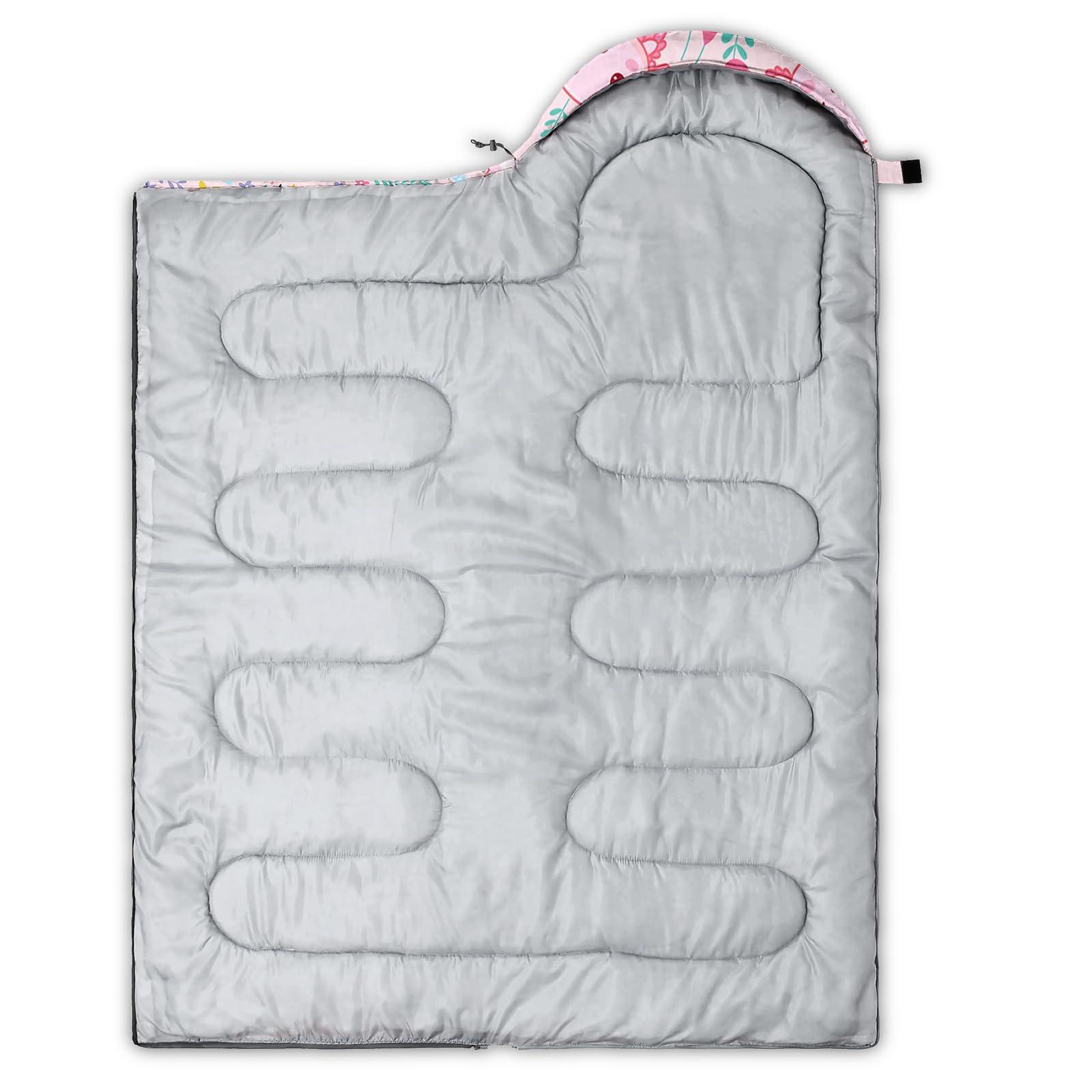 QOOMO QOOMO Cute Axolotl Printed Camping Sleeping Bags,3 Season Warm & Cool Weather,Lightweight,Waterproof Sleeping Bags for Adults & Kids,Traveling,and Outdoors,Camping Gear Equipment, 31x90inch