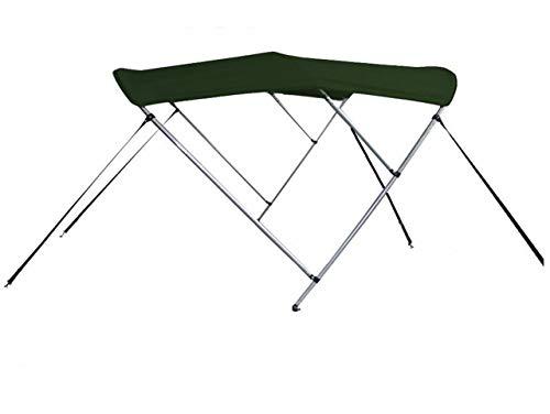 STOPBYUS STOPBYUS 7.6 oz Green 3 Bow Round Tube Boat Bimini TOP Sunshade Compatible for HEWESCRAFT-WEST Coast 180 SEARUNNER W/Anchor Roller 2008-2013
